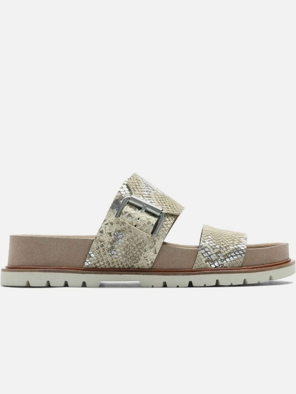 Clarks Ladies ORIANNA SUN Taupe Combination Leather Sandals 2 Strap Sz 9.5